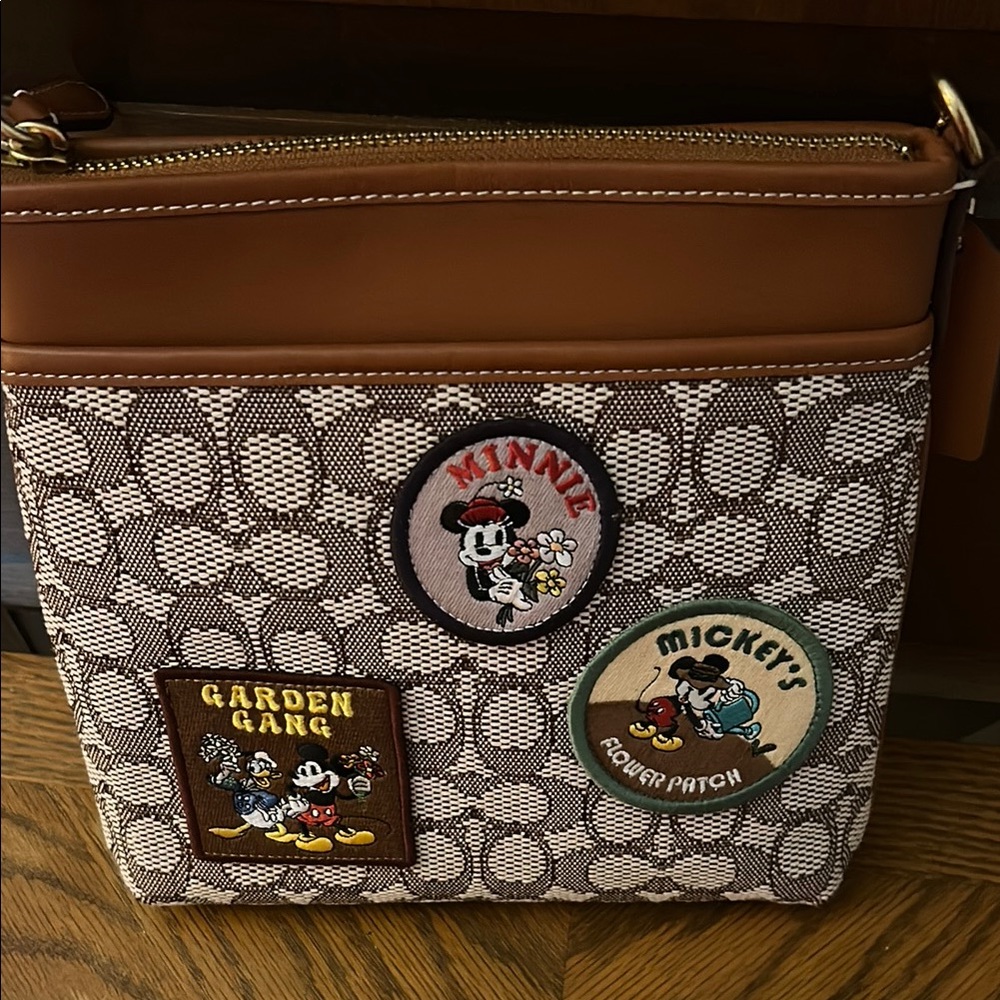 Coach, Disney Brown and Tan Crossbody Bag